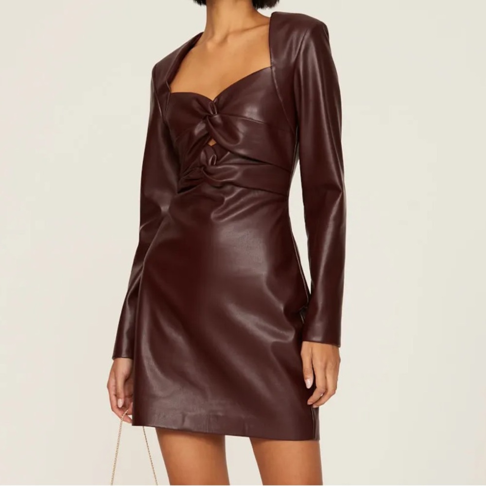 ONE33 Faux Leather Twist Dress